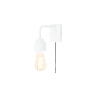 Applique murale en métal blanc avec prise H14cm