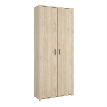 Armoire polyvalente à 2 portes effet bois beige 78x35 cm