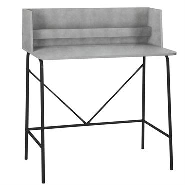 Bureau en métal et bois gris