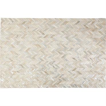 Tapis beige et argenté en peau de vache 240x170