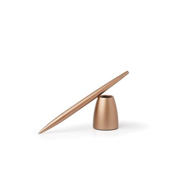 Stylo roller sur socle en Aluminium Or