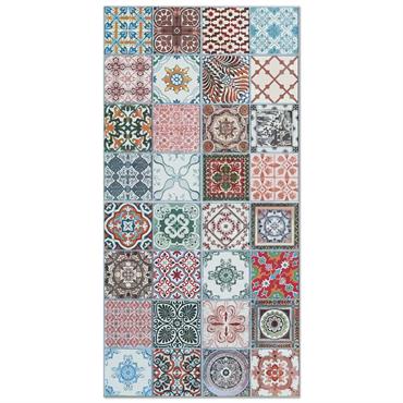 Le tapis en vinyle hydraulique Nijar - Donnez vie à votre maison avec le tapis en vinyle Nijar, disponible dans des tons élégants de bleu, gris, marron et un design ...