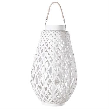 Lanterne en tressage blanc