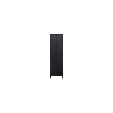 Armoire haute 2 portes en bois massif noir