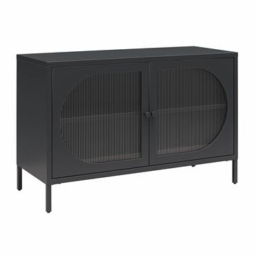 Vitrine avec 2 portes vitrées en métal noir