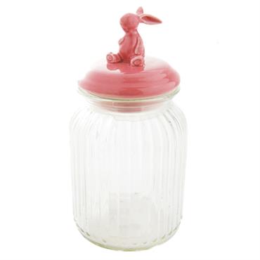 Bonbonnière décorative en porcelaine rose H21