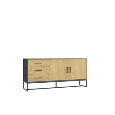Buffet industriel avec 3 tiroirs