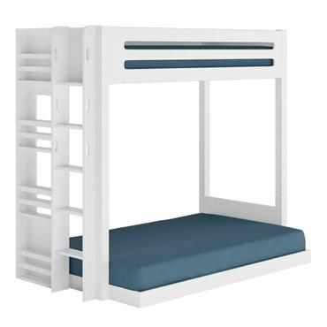 Pack lit superposé Montessori avec matelas blanc 120x190 cm