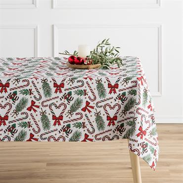 Nappe multicolore imprimée anti-taches coton 140x140 cm