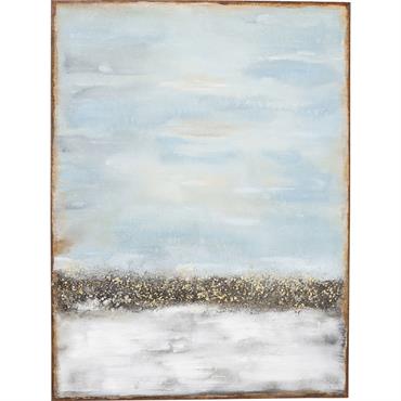 Toile bleue mer abstraite en relief 90x120
