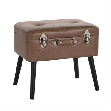 Tabouret avec coffre marron