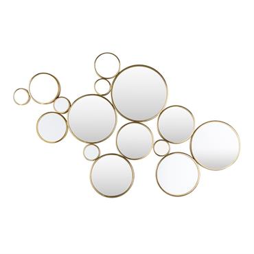 Miroir destructuré en métal doré 141x83