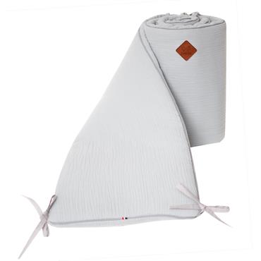 Tour de lit universel en gaze de coton  Gris clair