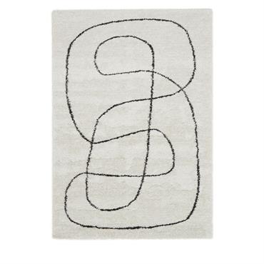 Tapis contemporain à motif organique - 120x170cm Beige Polypropylène