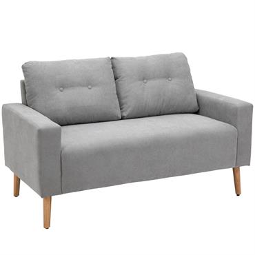 Canapé 2 places design scandinave tissu