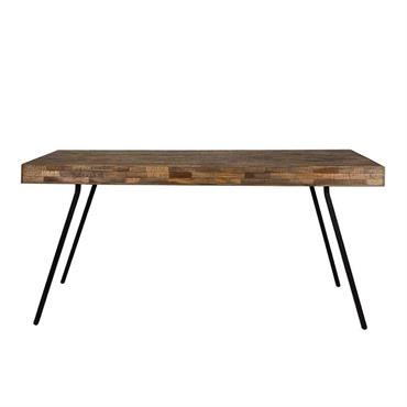 Table repas en bois et acier 160 cm vintage