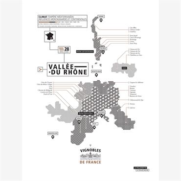 Affiche d'art vignoble de la vallée du Rhône 30 X 40 cm