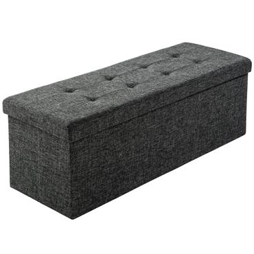 Banc Tabouret Coffre de rangement Pliable Polyester gris foncé