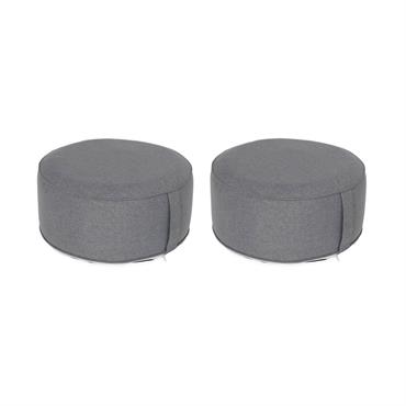 Lot de 2 poufs gonflables polyvalents gris