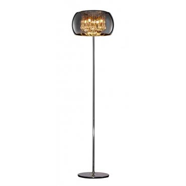 Lampadaire design en verre chrome