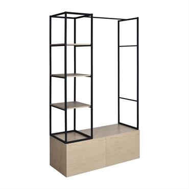 Le portant dressing KLEID sera idéal dans une entrée ou une chambre. Cette penderie de rangement recevra avec élégance vos vêtements, chaussures et accessoires. Equipé de 4 étagères, d'une barre ...