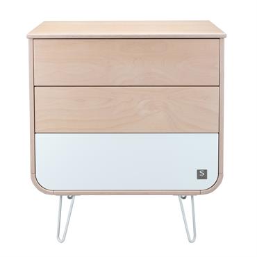 Commode 3 tiroirs pieds métal
