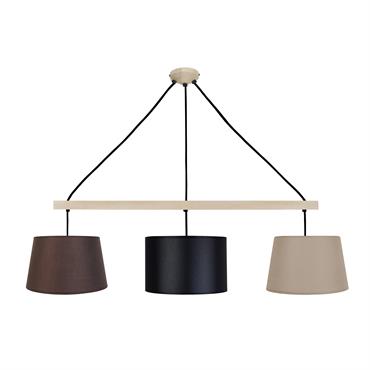 Suspension bois naturel et multicolore
