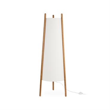 Lampadaire design en bois blanc