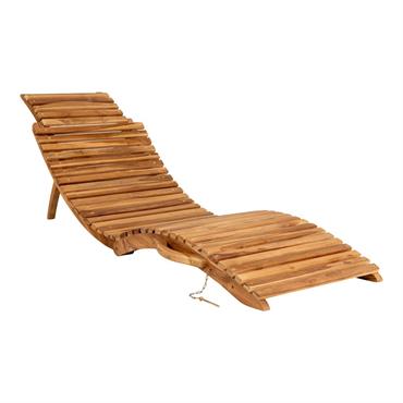 Bain  de soleil en teck pliable avec poignée