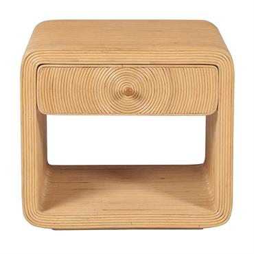 Table de chevet style bohème rotin naturel h42 cm Wapa