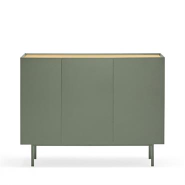 Buffet 3 portes style contemporain en bois vert