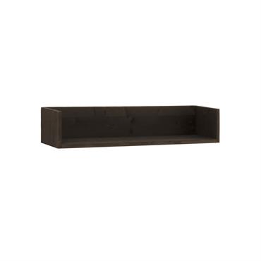 Étagère en bois massif ton noir de 90x16cm