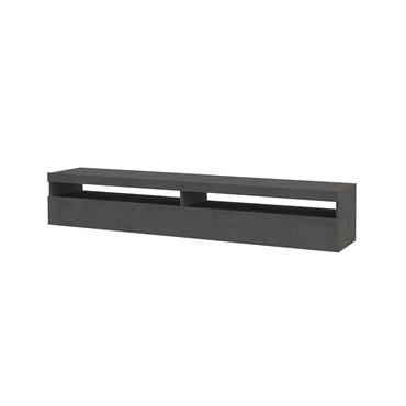 MEUBLE TV - Buffet bas de salon avec 2 portes, base meuble TV, 100% Made in Italy, 200x45h36 cm, Ardoise.  STRUCTURE ET UTILISATION - La simplicité de ce modèle ...