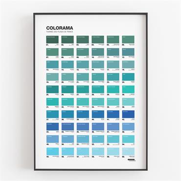 Affiche d'art colorama des plages 50 X 70 cm