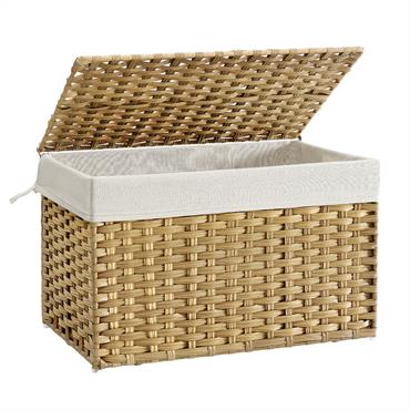 Panier de rangement 105L rotin synthétique couleur boisée