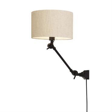 Applique noire flexible et abat-jour L65cm