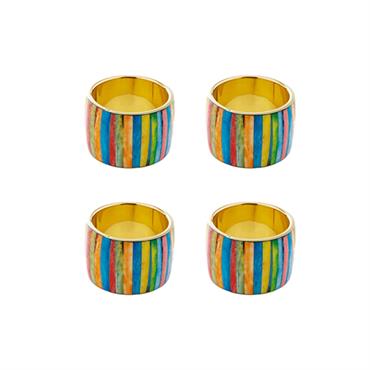 Set de 4 ronds de serviette en acier multicolore D4