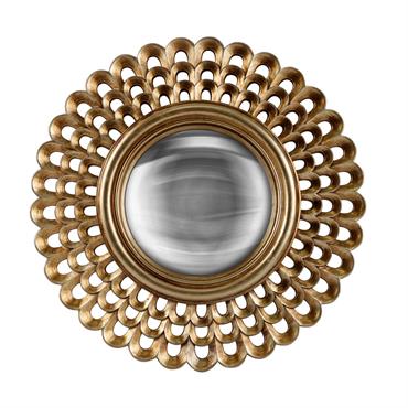 Miroir rond convexe doré 28