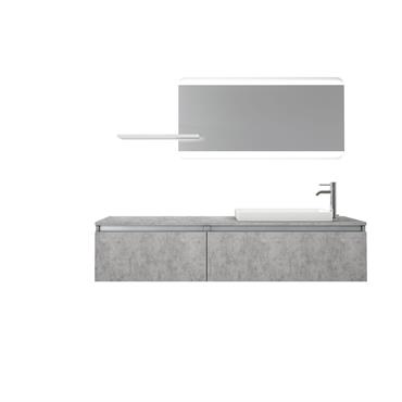 Meuble de salle de bain 6 pièces en mélamine ciment