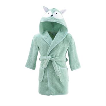 Peignoir de bain en coton vert amande 4 ans