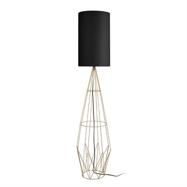 Lampadaire métal doré et noir