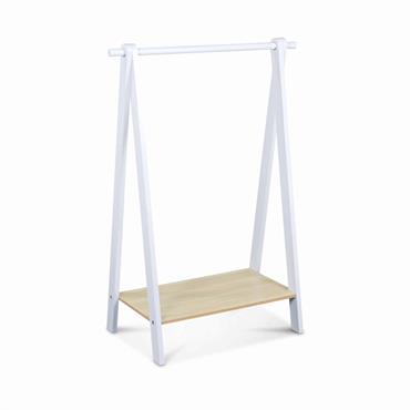 Penderie pour enfant en bois massif en pin naturel blanc