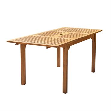 Table de jardin en acacia massif extensible 6 pers