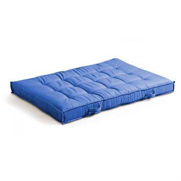 Coussin matelassé pour palette bleu 120x80