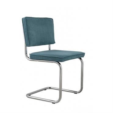 Chaise design en tissu bleu