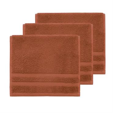 Lot de 3 serviettes invité 600 g/m²  auburn 30x50 cm