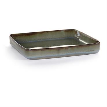 Plat carré bleu fumé Terres de Rêves - Serax