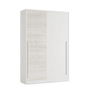 Armoire 2 portes effet bois blanc antique 120x50 cm