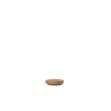 Porte-savon en porcelaine ocre brun
