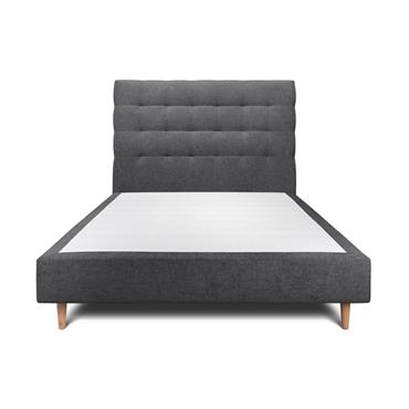 Le lit avec tete de lit capitonnée et sommier tapissier est moderne avec son large choix de tissus et de coloris. Il est robuste et durable grâce à sa structure ...
